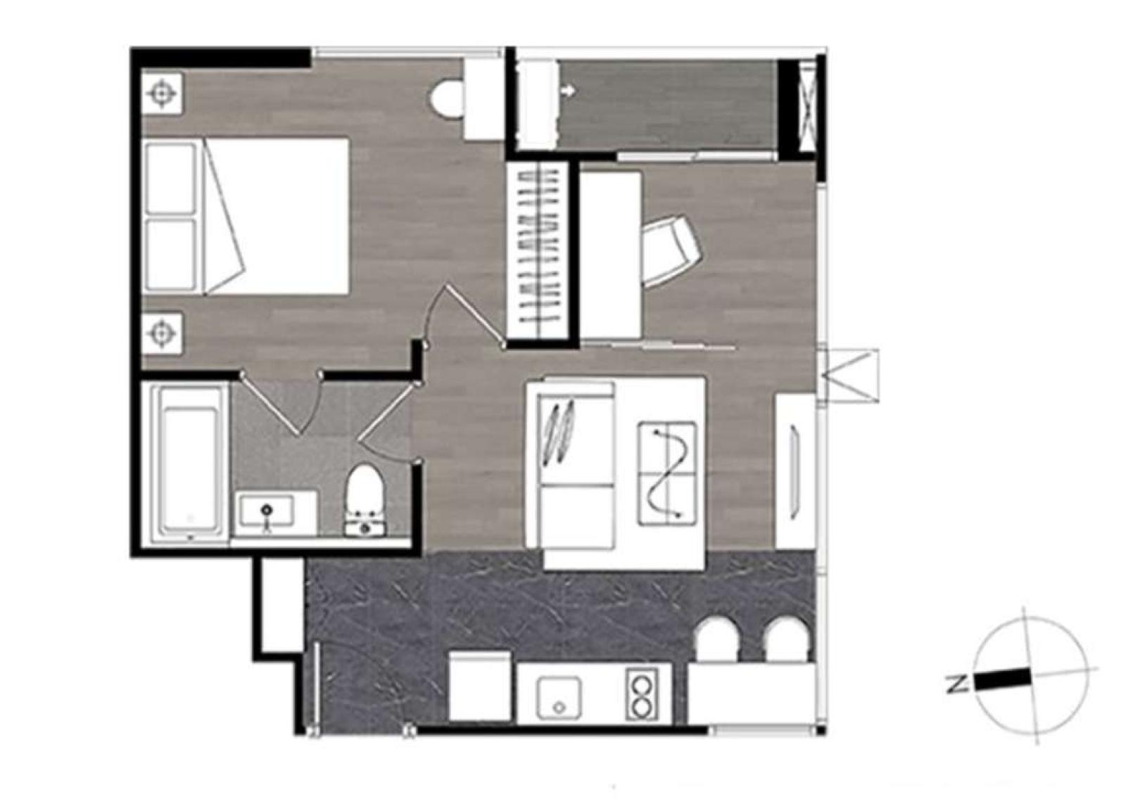 The Teak Ratchada 19 / 1 Bedroom (FOR SALE), เดอะ ทีค รัชดา 19 / 1 ห้องนอน (ขาย) JSMN302
