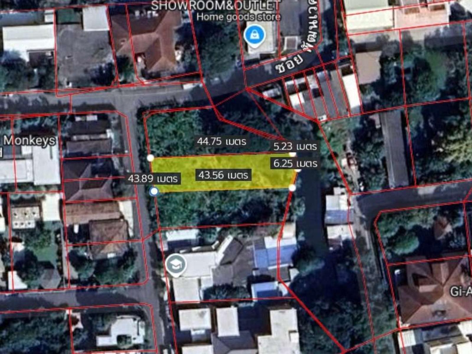 ที่ดินเปล่า 129 ตร.ว. ปรีดีพนมยงค์ 14 (แปลงกลาง) / 129 ตร.วา (ให้เช่า), Vacant land, 129 sq.wa., Pridi Phanomyong 14, Soi Misuswan 3, Intersection 3 (middle plot). / 129 Square Wa (FOR RENT) GNG245